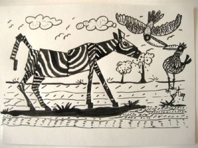 Zebra og elskovsfugle