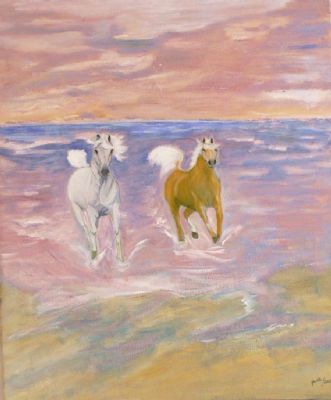 heste ved strand