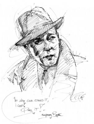 This days doodling; Humphrey Bogart; cas