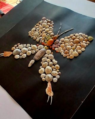 BUTTERFLY Seashell art