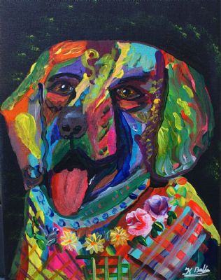 Phykadelisk maleri af en hund