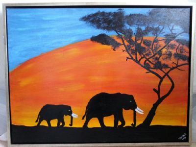 savanne elefanter