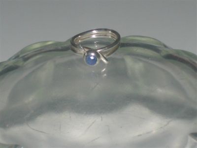 sølvring 925 med blå sten