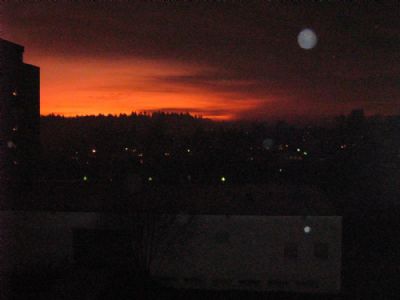 Enjoying sunset on grandmoms balcony