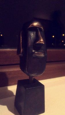 Moai hoved i bronze